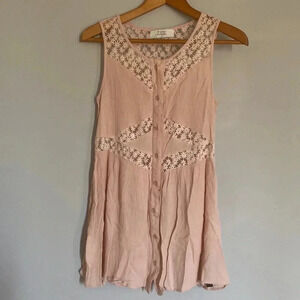 Yuni Apparel Cutout Light Pink Tank Top Size medium